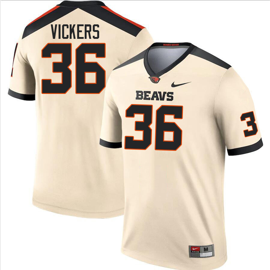 Men #36 Drake Vickers Oregon State Beavers College Football Jerseys Stitched-Cream